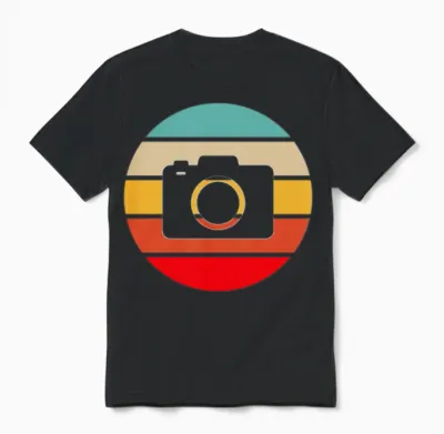 Photography Retro Unisex T-Shirt - Black