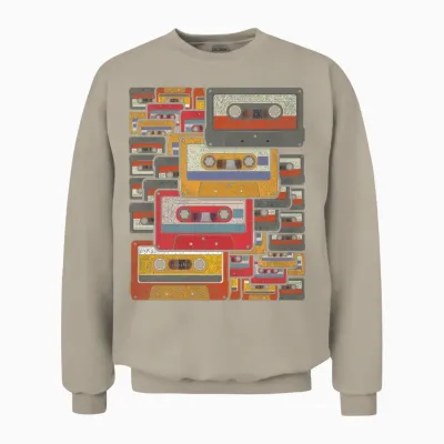 Retro Cassette Unisex Sweatshirt - Sand
