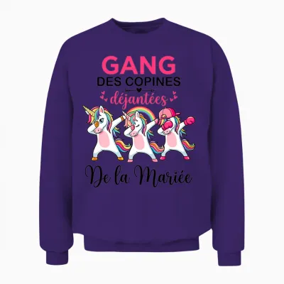 Gang Des Copines Déjantées De La Mariée Future Mariée Evjf T-Shirt Haut De Gamme Unisex Sweatshirt - Purple