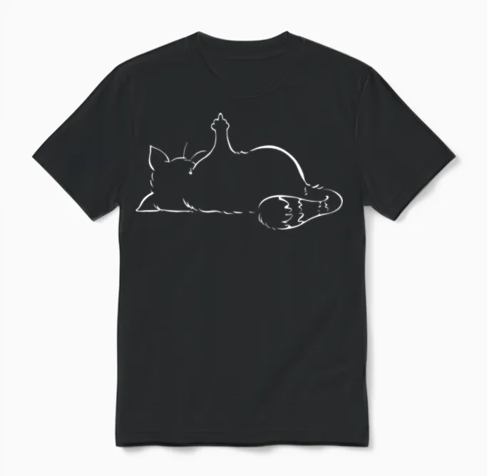 Cat Says Not Today Middle Finger Up Unisex T-Shirt in Black