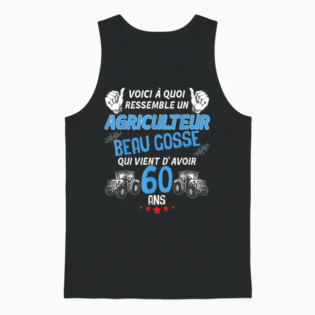 Farmer Quadra Beau Gosse Et Classe at the Wheel of the Tract Unisex Tank Top in Black