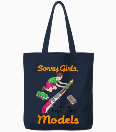 Sorry Mädels, Ich Treffe Mich Nur Mit Models, Lustig Für Männer Tote Bags - Navy