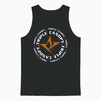 Triple Canopy Double White Unisex Tank Top - Black