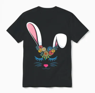 Frohe Ostern, Niedliches Häschen, Mädchen, Damen, Erwachsene, Kinder, Kleinkinder Unisex T-Shirt - Black