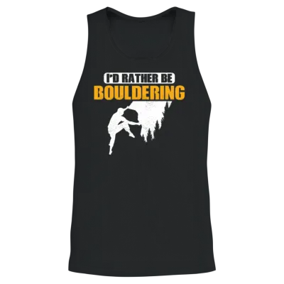 I'd Rather Be Bouldering Climbing Boulder Unisex Tank Top - Black