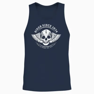 Rider Since 1974 - 51 Years, Fueled by Freedom Unisex Tank Top - Navy
