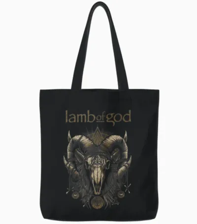 Lamb of God – Ram Skull Brown Tote Bags - Black