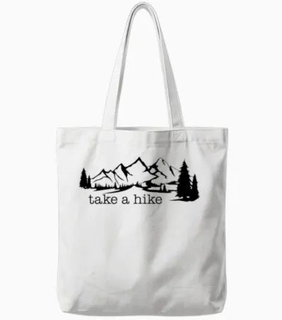 Take a Hike Tote Bags - White