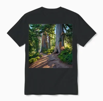 Hiking Forest Journey Unisex T-Shirt - Black