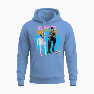 David Bowie and Dog Max Unisex Hoodie - Carolina Blue