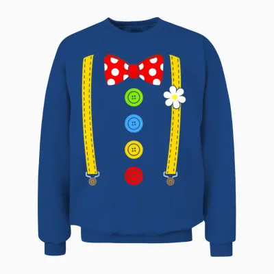 Clown Costume Braces Fancy Dress Carnival Unisex Sweatshirt - Royal