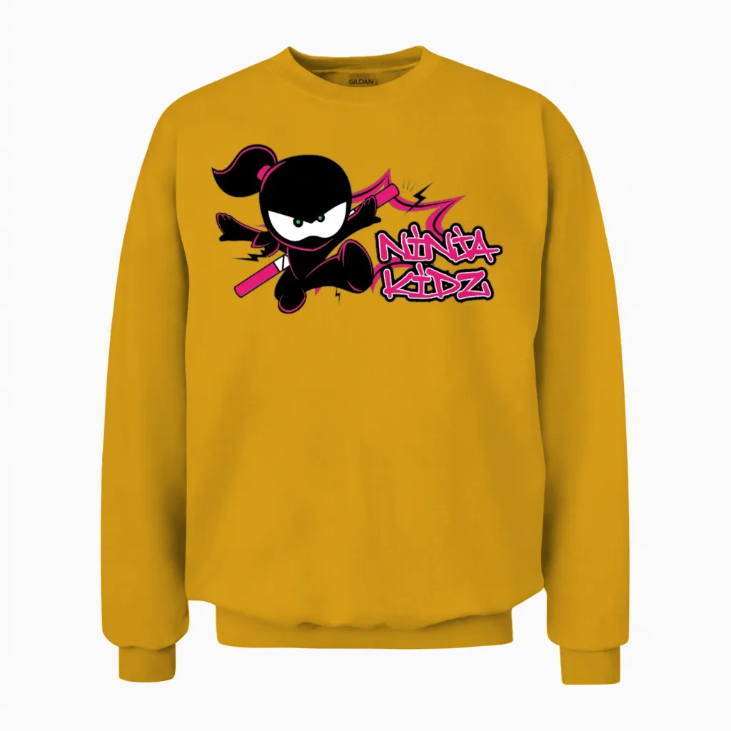 Ninja Kidz Unisex Sweatshirt in Gold
