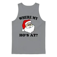 Funny Santa Where My Ho's — Christmas Gift Unisex Tank Top - Sport Grey – 1