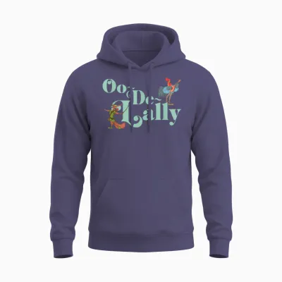 Disney Robin Hood Oo-De-Lally Iconic Quote Chest Text Logo Unisex Hoodie - Heather Sport Dark Navy