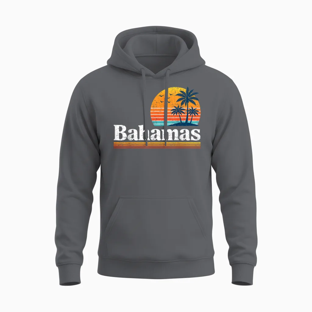 Voyage Rétro Aux Bahamas Unisex Hoodie in Charcoal