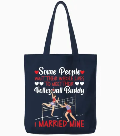 Volleyball Player Team Husband Tote Bags - Navy