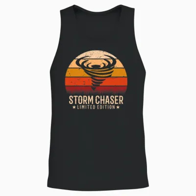 Retro Tornado Twister Hurricane Lover Unisex Tank Top - Black