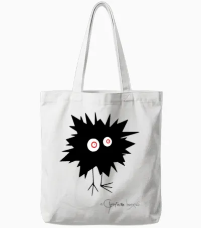 Woolly Beastie Flashed - Bestiolus Fulguratus Tote Bags - White