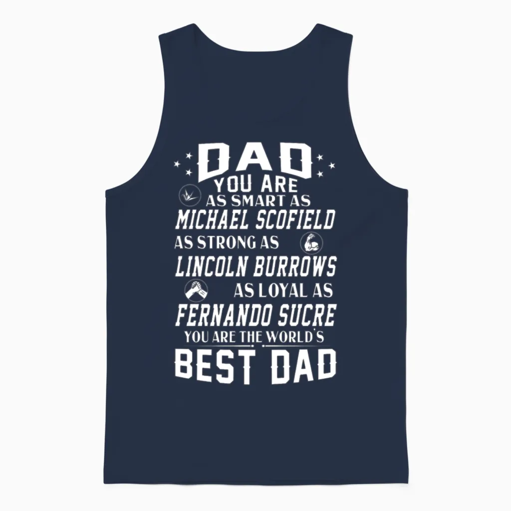 Prison Break Dad Michael Scofield Lincoln Burrows Unisex Tank Top in Navy