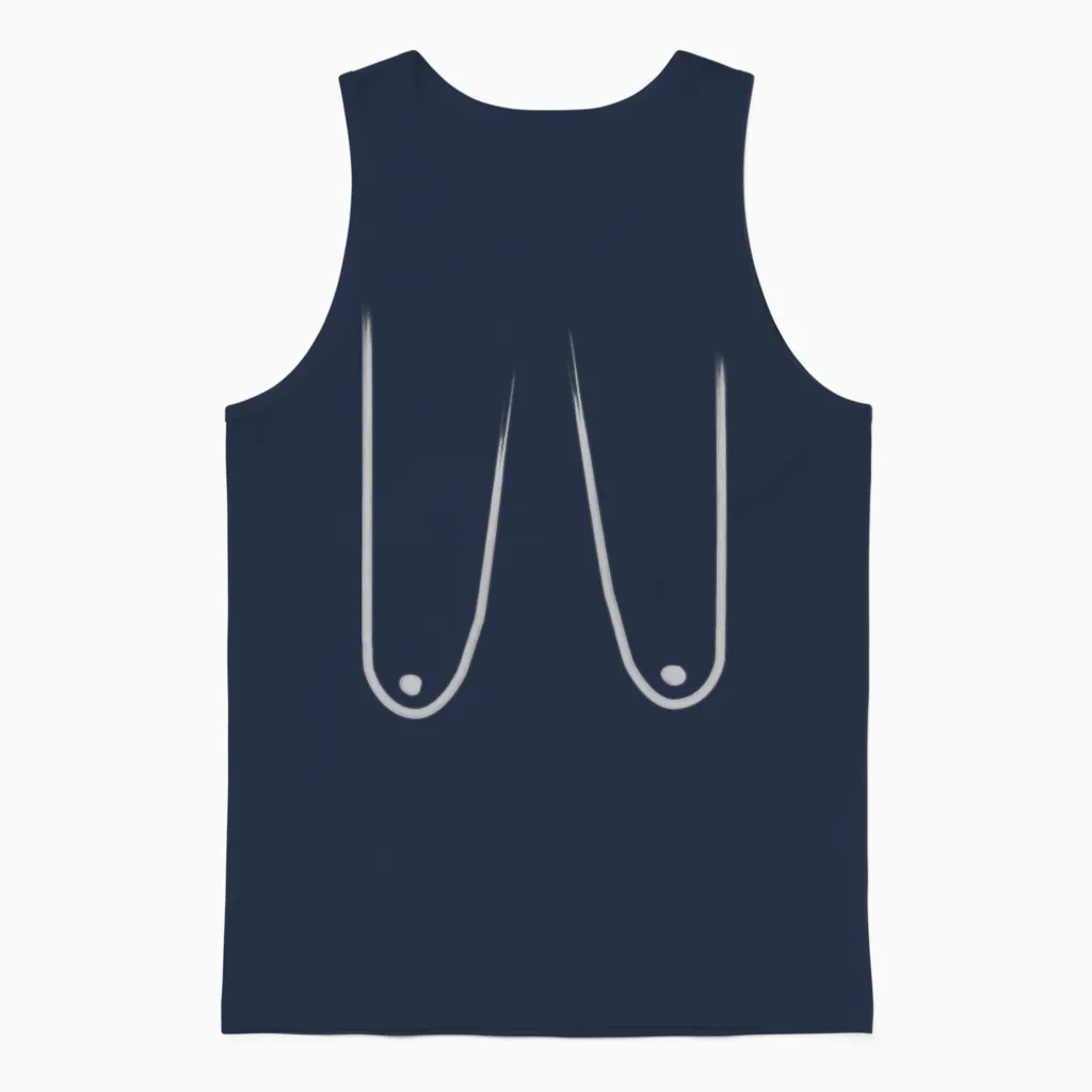 Funny Woman Boobs Grandma Breast Titties Nipple Unisex Tank Top in Navy