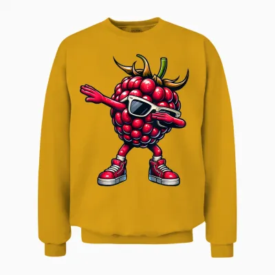 Dabbing Himbeere | Lustige Rosa Himbeer Obst Frucht Geschenk Unisex Sweatshirt - Gold