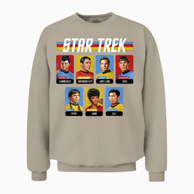 Star Trek: the Original Series Bridge Crew Retro Portraits Unisex Sweatshirt - Sand