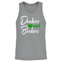Doobies and Boobies Weed Funny 420 Stoner Pothead Unisex Tank Top - Sport Grey – 2
