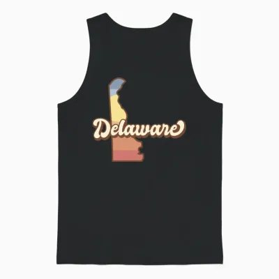 Delaware Retro Unisex Tank Top - Black