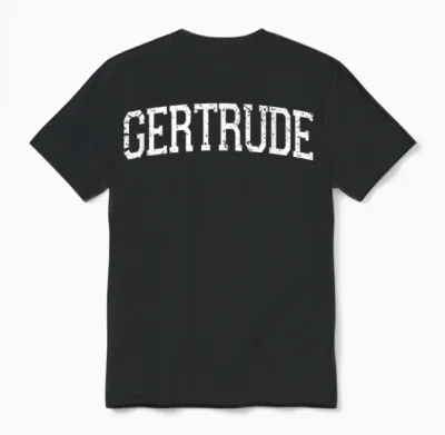 Vintage Custom Name Classic Gertrude T-Shirt, Black, S Unisex T-Shirt - Black