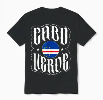 Love Cabo Cape Verde with Cape Verdean Flag in a Circle T-Shirt, Black, S Unisex T-Shirt - Black