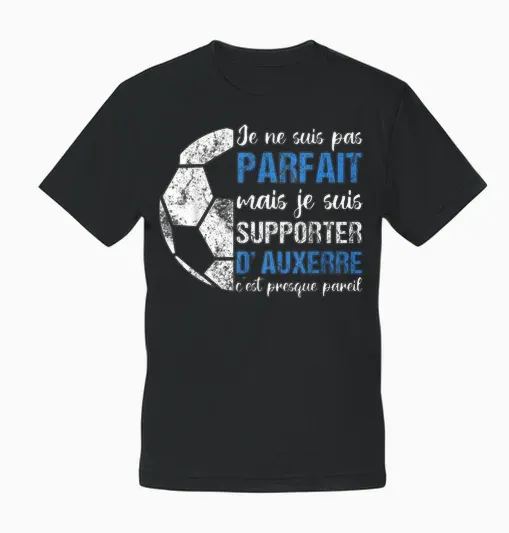 Supporter Auxerrois Humour Football Gift Supporter Auxerre T-Shirt, Black, S Unisex T-Shirt - Black