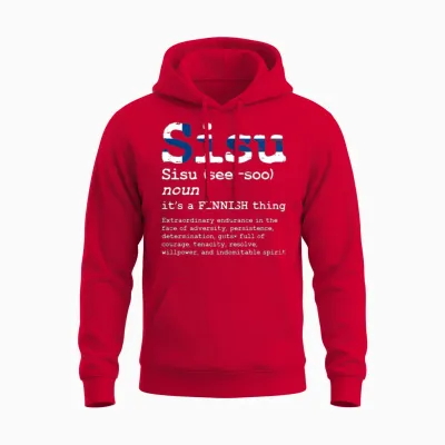 Finnish Sisu Finland Sisu Print Finns Sisu Product Unisex Hoodie - Red