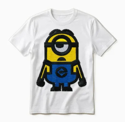Minions Embroidery Unisex T-Shirt - White