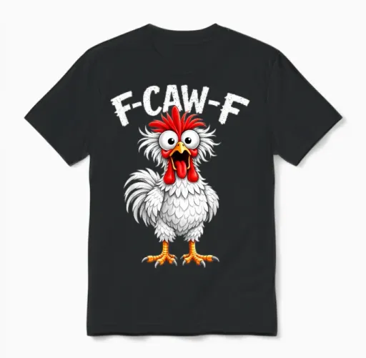 F-Caw-F Coq Humoristique Pour Amateur De Poulet Pour Adulte Unisex T-Shirt in Black