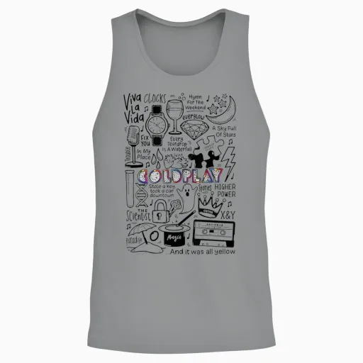 Music Tour Aesthetic Band 2025 Cold Play Music Art Lovers Unisex Tank Top - Sport Grey