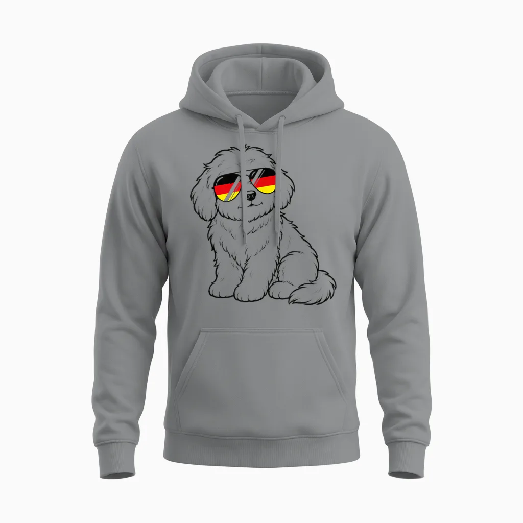 Deutsche Flagge Hund Deutsch Deutschland Hunde Unisex Hoodie in Sport Grey