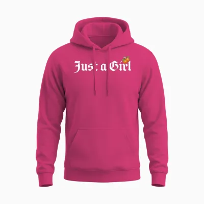 Just a Girl Gothic Blackletter Typography Design for Woman Unisex Hoodie - Heliconia