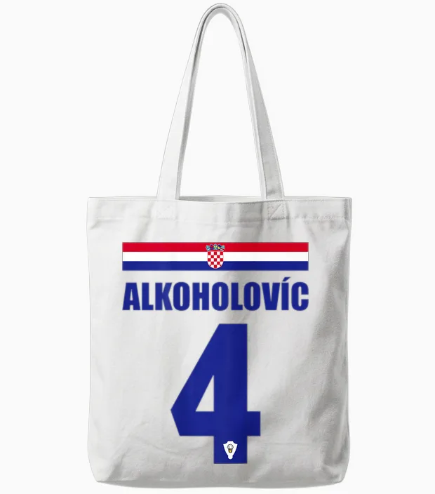 Croatia Drinking Jersey Party Jersey T-Shirt, White Tote Bags in White