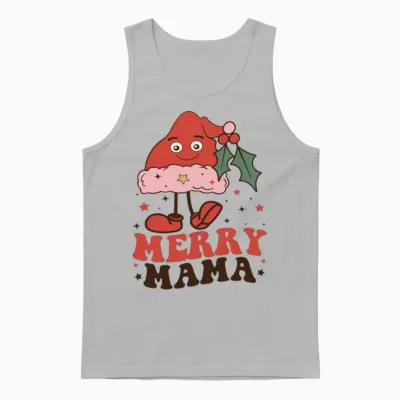 Funny Retro Christmas Unisex Tank Top - Ash
