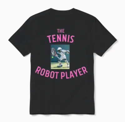 Tennis Robot Player Unisex T-Shirt - Black