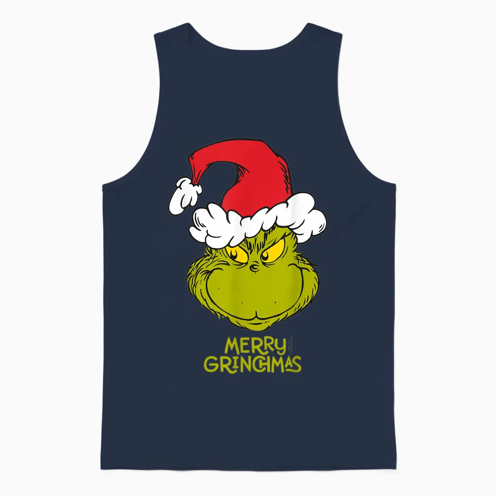 Grinch Merry Grinchmas Unisex Tank Top in Navy