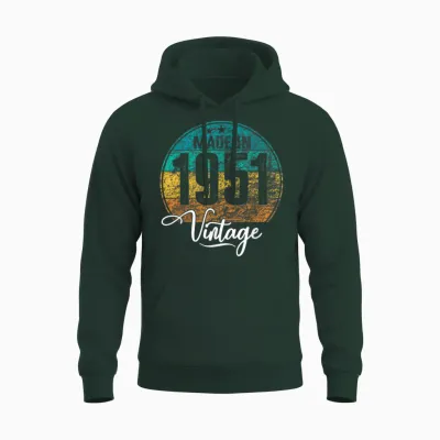 Anniversaire Vintage Année De Naissance 1951 Anniversaire Unisex Hoodie - Forest