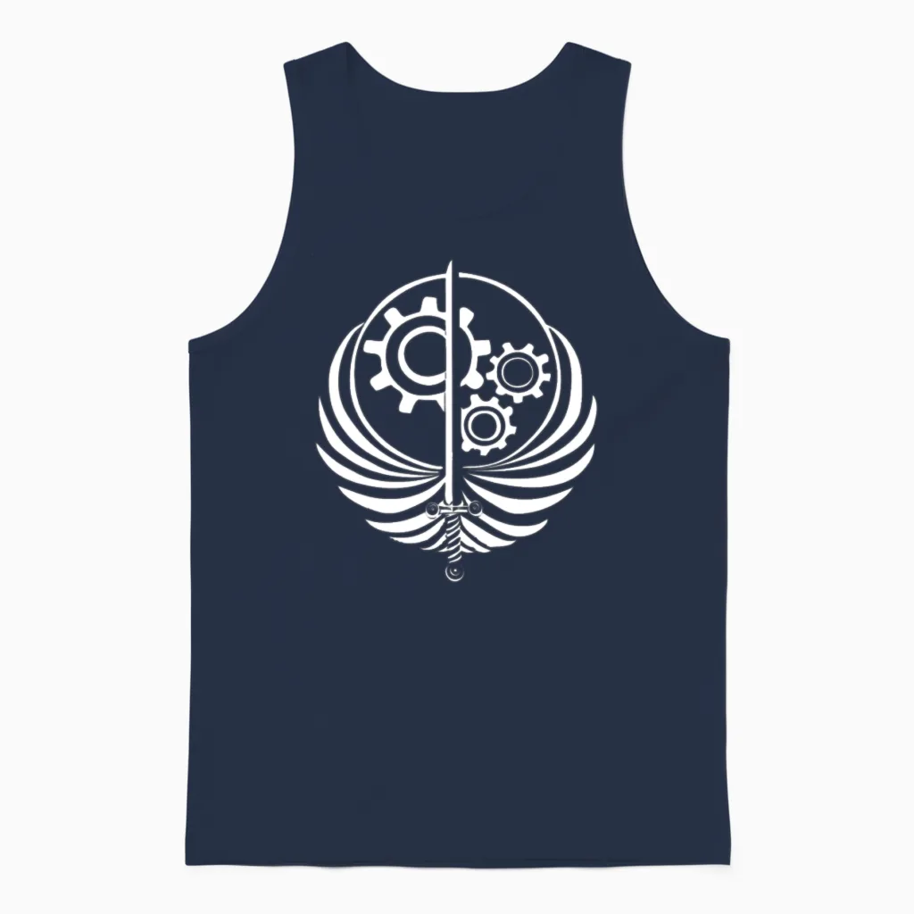 Brotherhoods of Steel Dark Unisex Tank Top in Navy