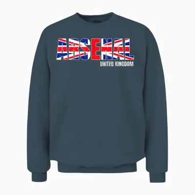 Arsenal United Kingdom T-Shirt, Black Unisex Sweatshirt - Dark Heather