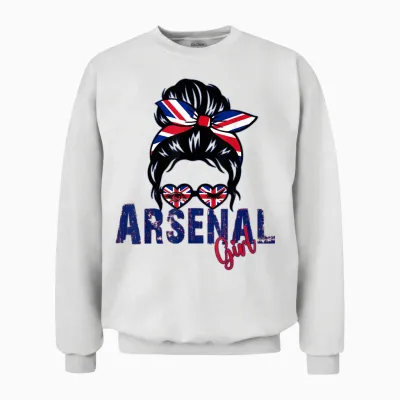 Arsenal Girl Love Arsenal Souvenir T-Shirt, Black, S Unisex Sweatshirt - White