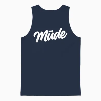 Müde | Schlafshirt Pyjama Nachthemd Schlafanzug Schlafi Unisex Tank Top - Navy