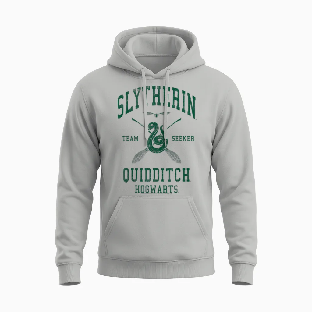 Harry Potter Slytherin Team Seeker Hogwarts Quidditch Unisex Hoodie in Ash