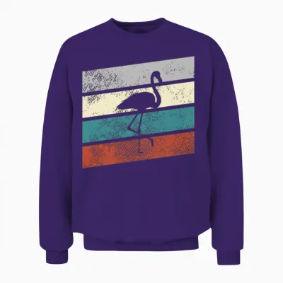 Flamingo Retro Unisex Sweatshirt - Purple