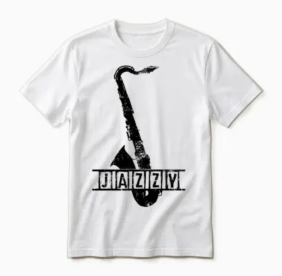 Jazz Saxophone Retro Unisex T-Shirt - White