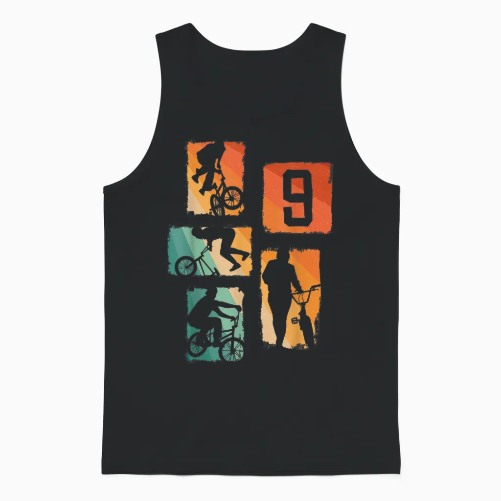 9th Birthday Boy Cool Bmx Bike Boys Bmx Fans Unisex Tank Top in Black